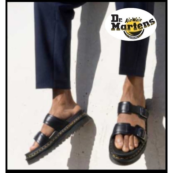 Dr Marten Brando Leather MYLES Men\'s Slides Sandals Size 12US 11UK 46EU BNIB main image 5